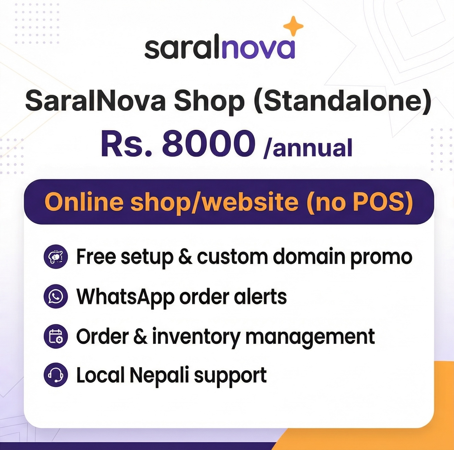 SaralNova Shop (Standalone)  Yearly